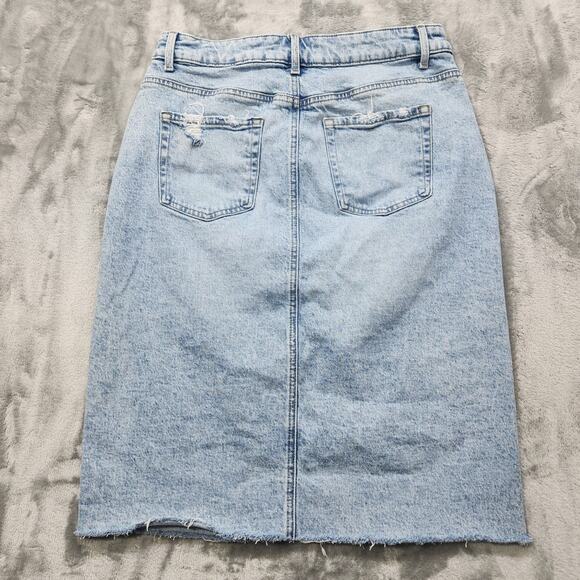 Maurices M. Jeans Skirt Womens 10 Blue High Rise Pencil Front Slit Stretch Denim - Picture 3 of 10
